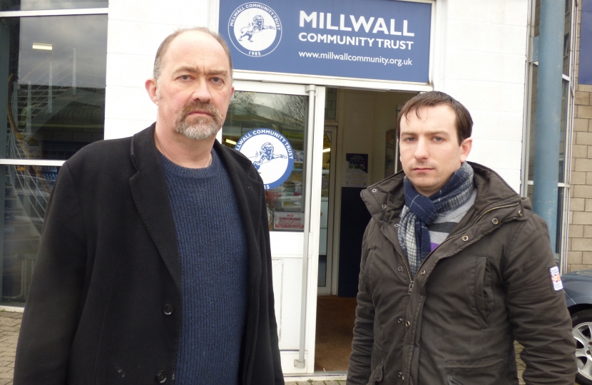 Ross Archer and Simon Nundy Outside Millwall F.C