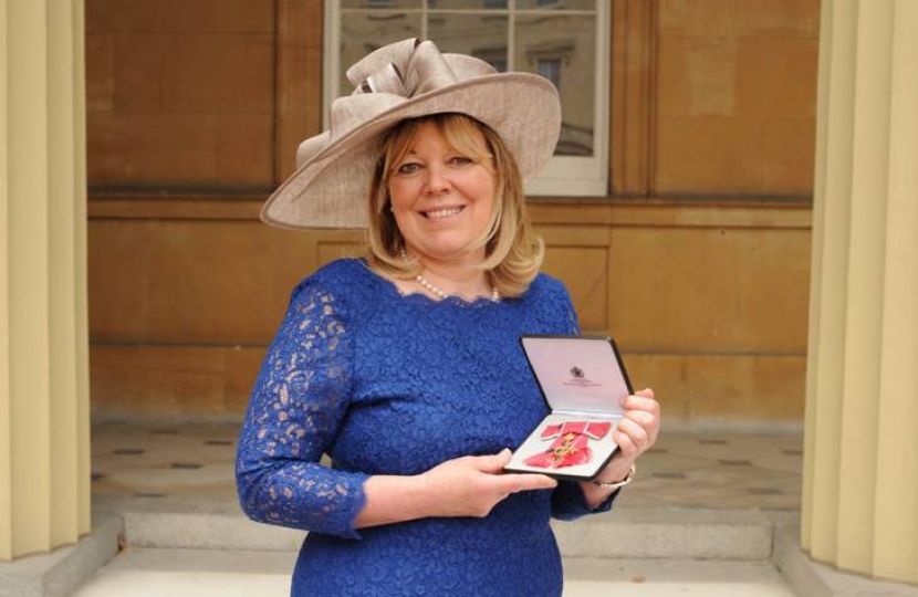 Clare Whelan with her OBE