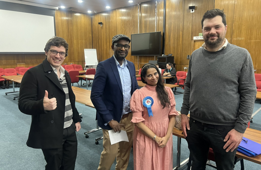 Siama Qadar and Local Conservatives at the election count.
